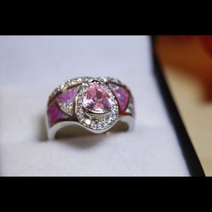 Gorgeous 925 Sterling Silver Pink Opal Rings!